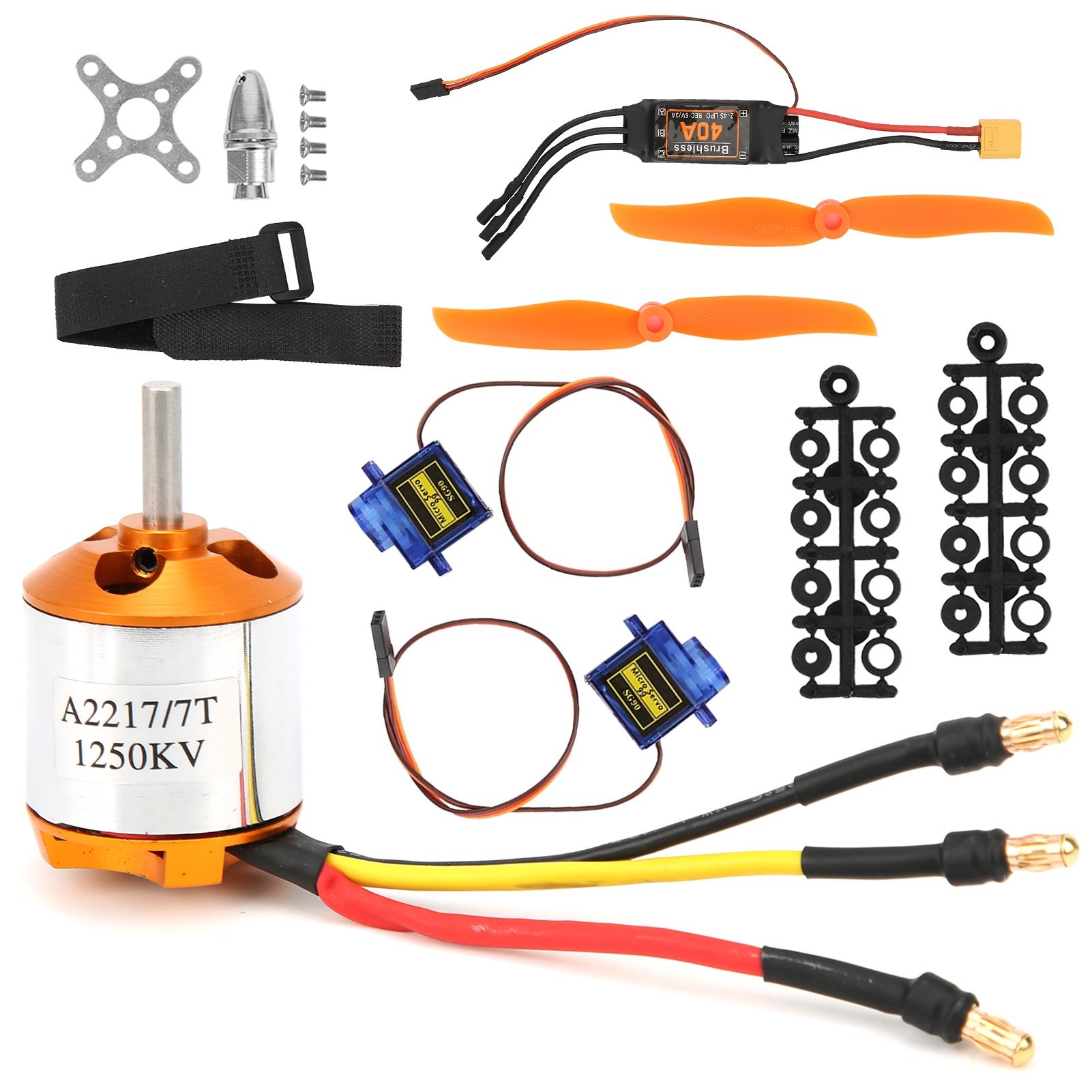 Rc Helicopter Motor - Двигатель 2217 KV1250, пропеллер 8060, рулевой