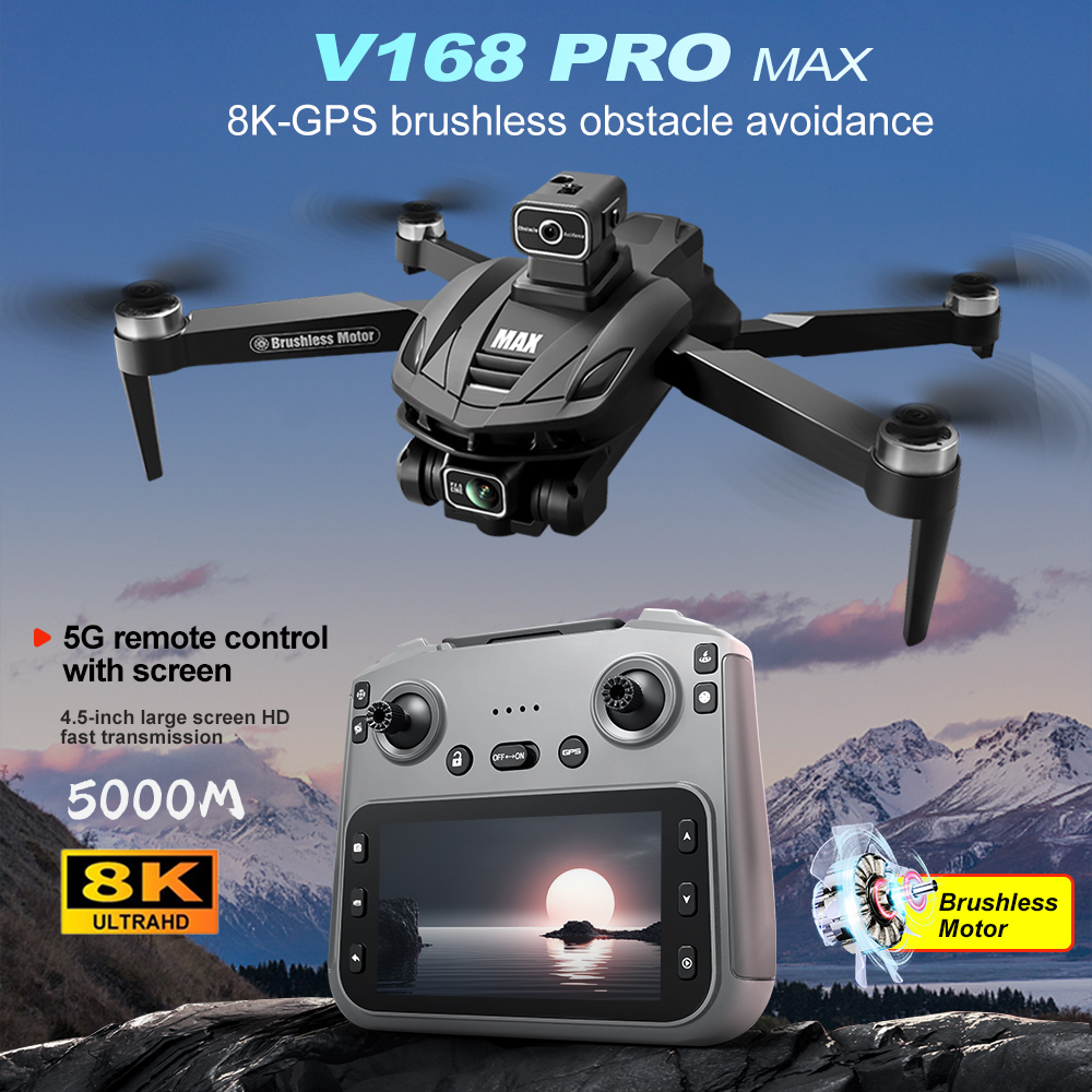 V168 PRO Max GPS Дрон 8K Профе – обзор и цена Rc Helicopter Electric